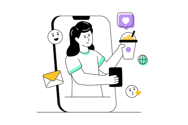 Social media Influencer Flat Style Design Vector illustration Akcji ilustracji