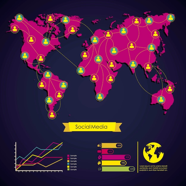 Plik wektorowy social media infographic