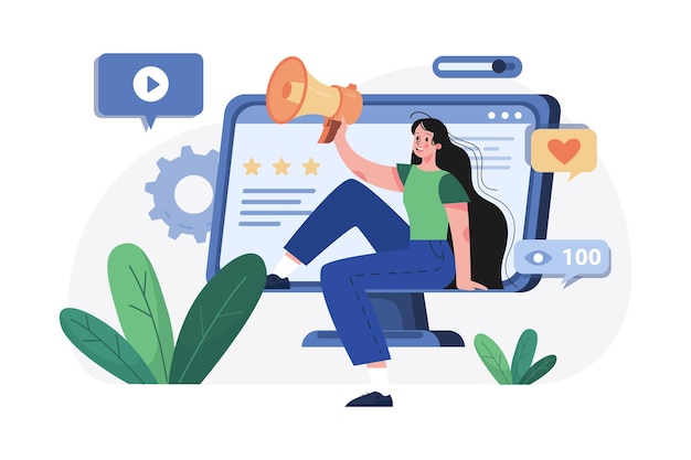 Social Media marketing ilustracja koncepcja na białym tle