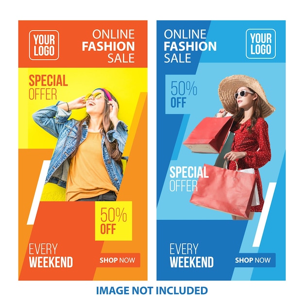 Social Media Post Fashion Template Vector Design (wektorowy Projekt Mody)