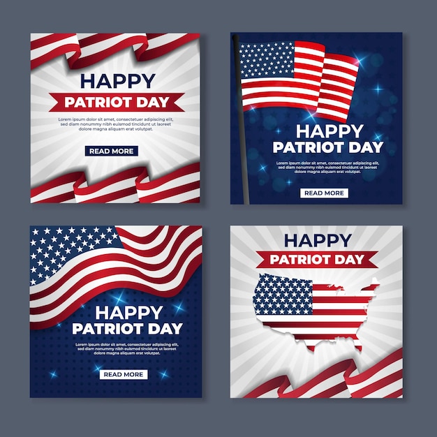 Social Media Post Patriot Day Z Flagą Usa