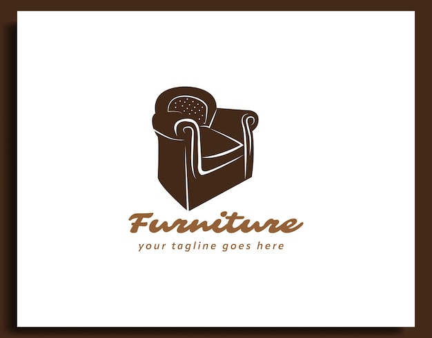 Plik wektorowy sofa krzesło meble logo stary vintage design ilustracji wektorowych