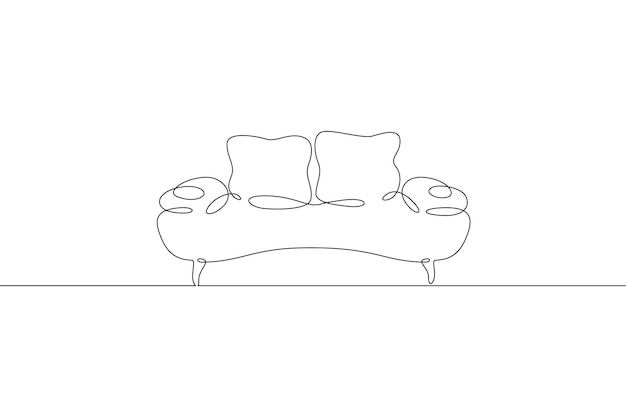 Sofa Meble Wnętrze Nowoczesna sofa LinearOne ciągła linia narysowana na białym tle