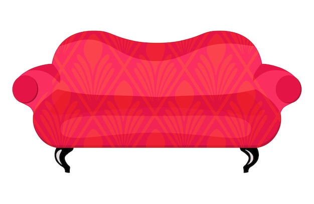 Plik wektorowy sofa w stylu art deco styl art nouveau wygodna różowa sofa modna naklejka w stylu art nouveau