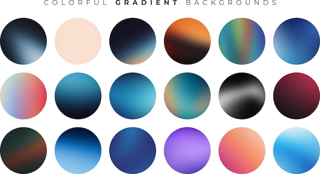 Soft Gradient Color Design Set for Mobile Interfaces Vector Design (Zestaw projektowania kolorów z miękkim gradientem dla interfejsów mobilnych)