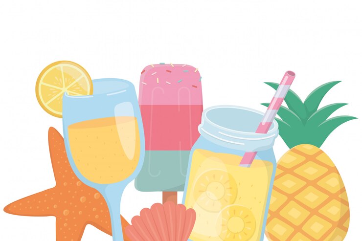 Wektor sok i gwiazda popsicle