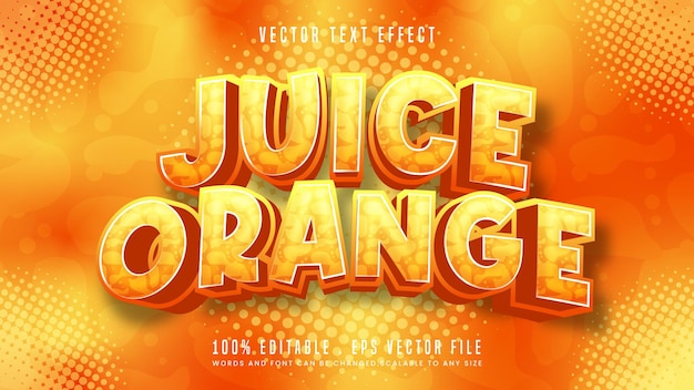 Sok pomarańczowy 3d edytowalny styl czcionki efektu tekstowego