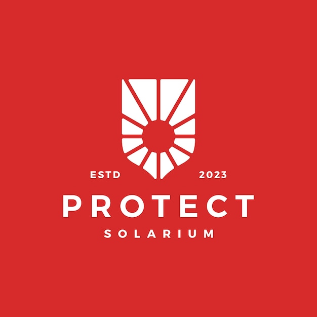 Solar Sun Shield Guard Protector Security Logo Vector Icon Illustration