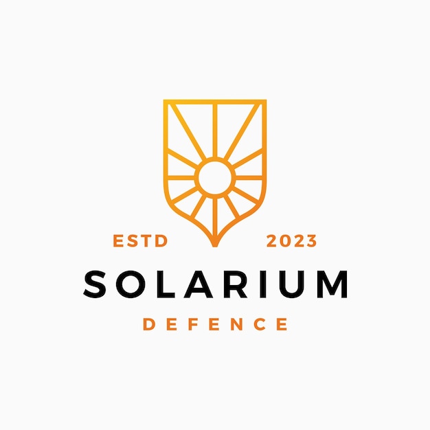 Solar Sun Shield Guard Protector Security Logo Vector Icon Illustration