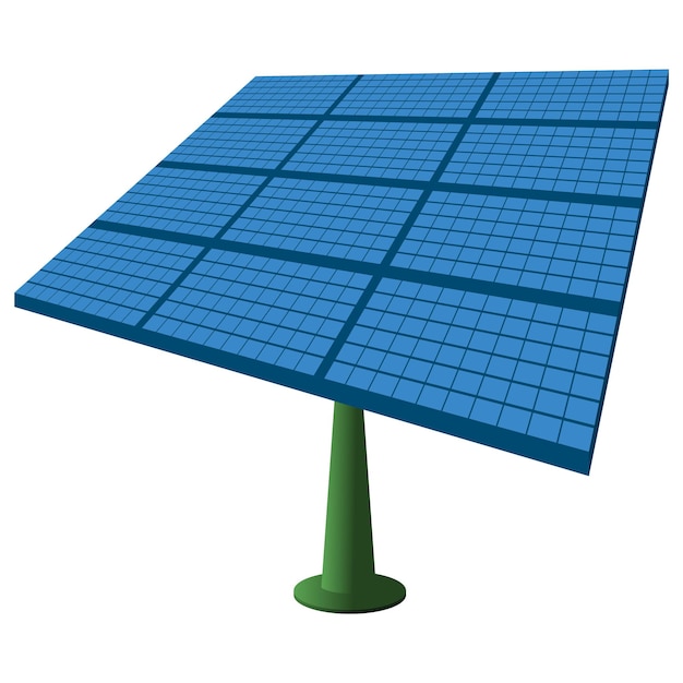 Solarny panel elektryczny na słupie. Pojęcie odnawialnych źródeł energii.