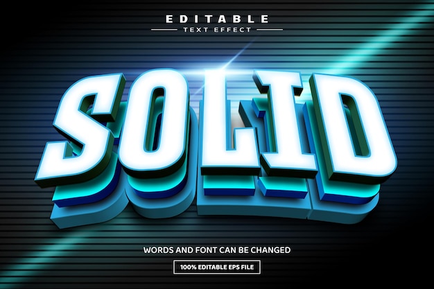 Solid 3D edytowalny szablon efektu tekstu