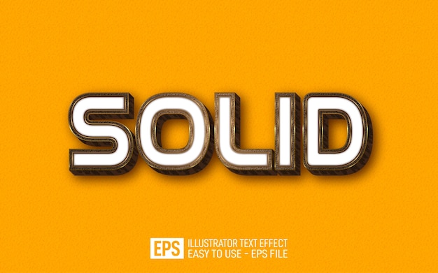 solidny szablon efektu stylu edytowalnego tekstu 3D