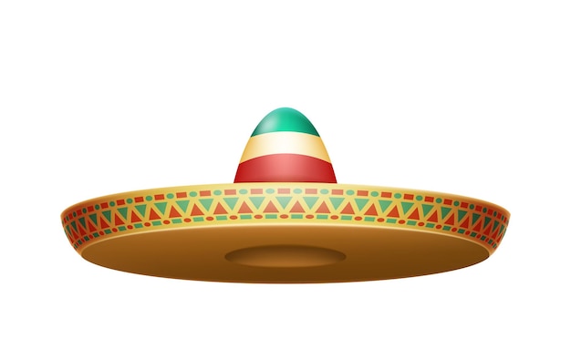 Sombrero realistyczny meksykański kapelusz 3d cinco de mayo festiwal świąteczny obiekt uroczystości