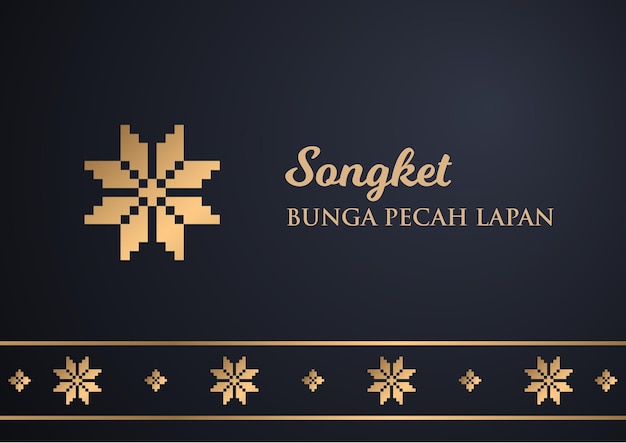 Plik wektorowy songket bunga pecah lapan