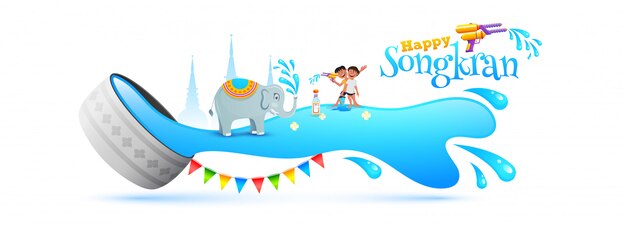 Songkran Festival Concept.