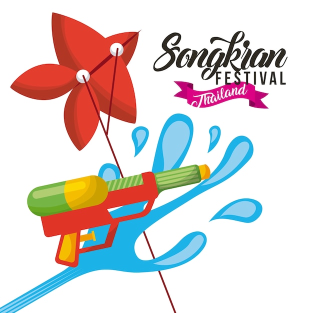 Songkran Festiwalu Thailand Wodny Pistolet I Kani świętowanie