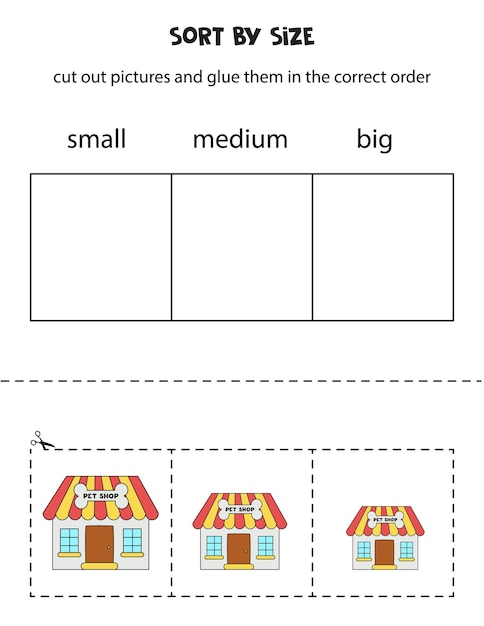 Sortuj Zdjęcia Według Rozmiaru Arkusz Edukacyjny Dla Dzieci