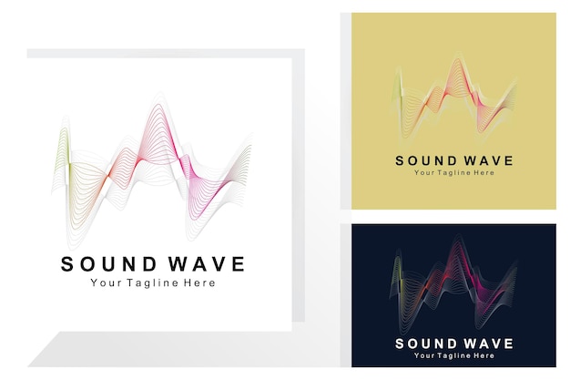 Sound Wave Logo Design Music Flow Vector Ilustracja Tła I Tapeta
