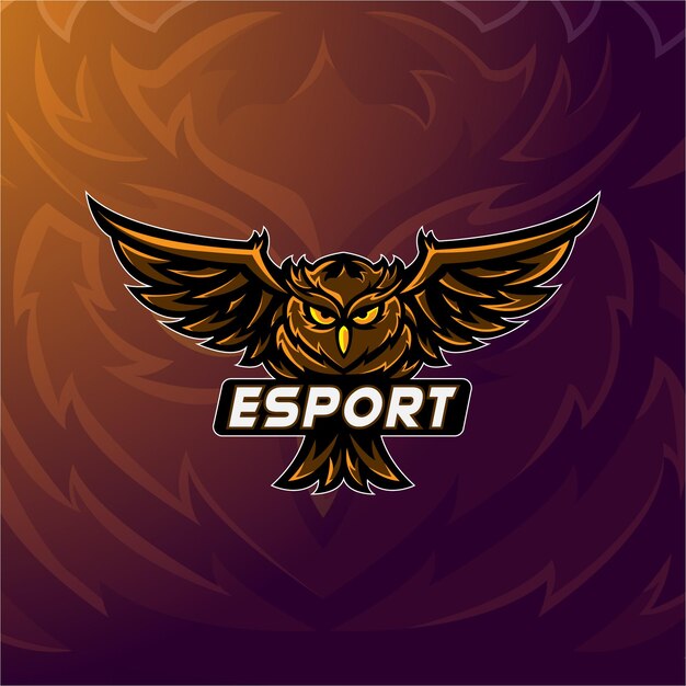 Plik wektorowy sowa pro player esport szablon logo maskotki gier premium wektorów premium wektor