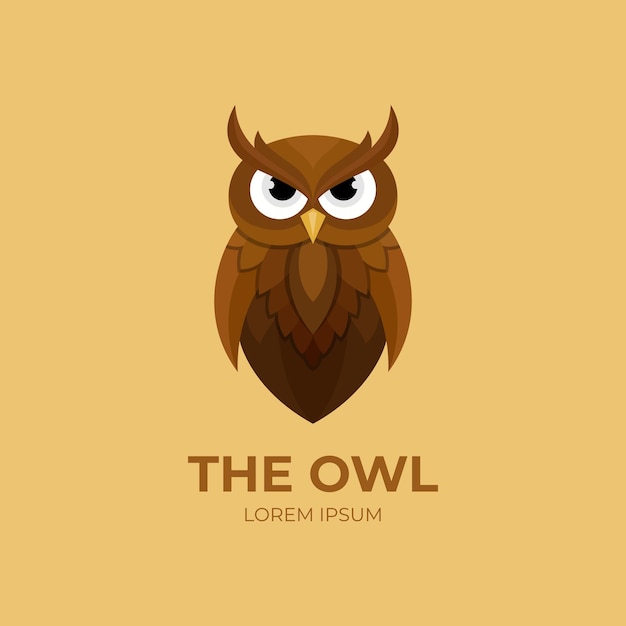 Sowa Ptak Kreskówka Wektor Logo Projekt Zwierzę Ikona Symbol Sowy Dla Inteligentnej Sowy Edukacji Ilustracji Wektorowych