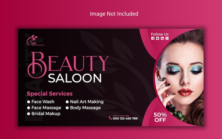 Wektor spa i salon piękności instagram projekt szablonu mediów społecznościowych