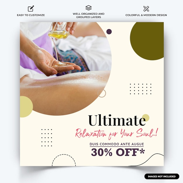 Spa I Uroda Instagram Post Szablon Web Banner Wektor Premium Wektor