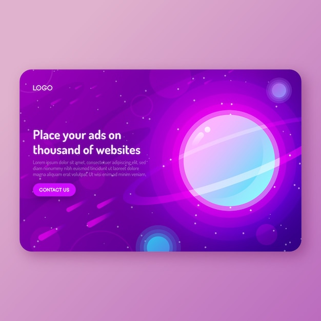 Plik wektorowy space landing page