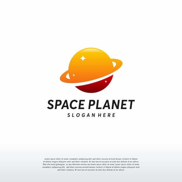 Space Planet logo projektuje wektor koncepcyjny, szablon logo nauki