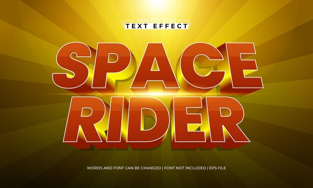 space rider edytowalny efekt tekstu z stylem tekstu galaktyki i kosmicznego