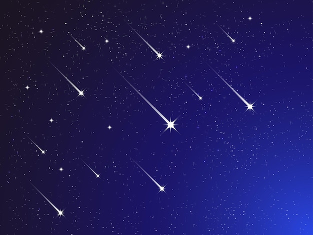 Spadające Gwiazdy światło Spadającego Meteorytu W Galaktyce Ilustracja Wektorowa Kosmos