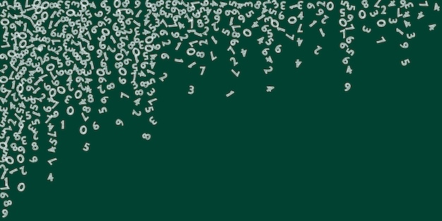 Spadające numery ręcznie rysowane kredą. Koncepcja studiów matematycznych z latającymi cyframi. Godny powrotu do szkoły matematyki transparent na tle tablicy. Spadające liczby ilustracji wektorowych.