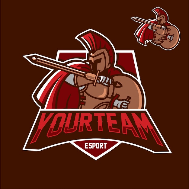 Spartan Esport Gaming Maskotka Logo Szablon