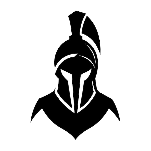 Spartan gladiator wektorowy wzór w kolorze czarnym z białym tłem