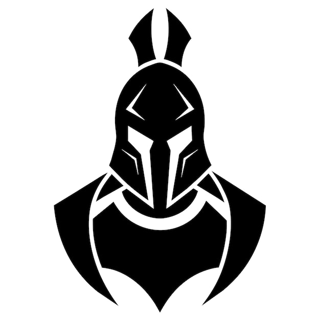Spartan gladiator wektorowy wzór w kolorze czarnym z białym tłem