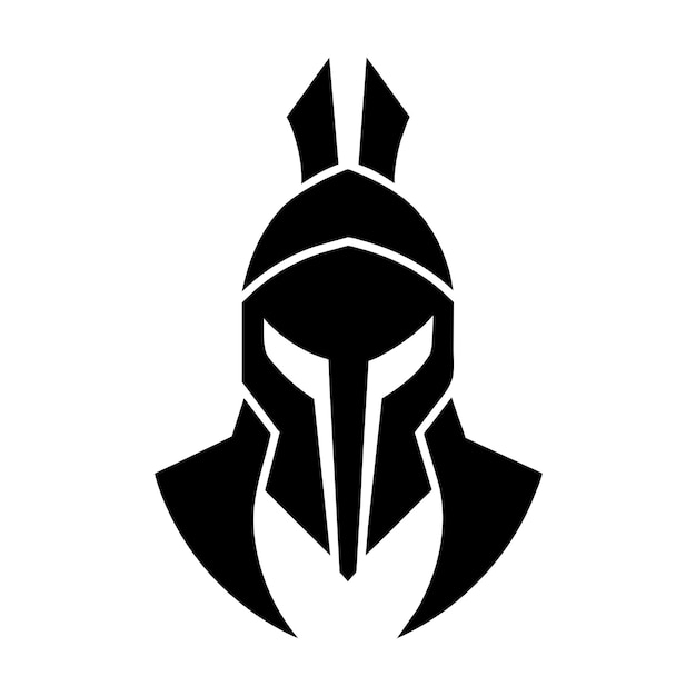 Spartan gladiator wektorowy wzór w kolorze czarnym z białym tłem