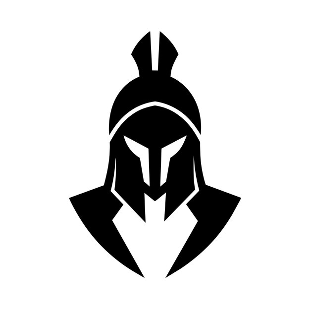 Spartan gladiator wektorowy wzór w kolorze czarnym z białym tłem