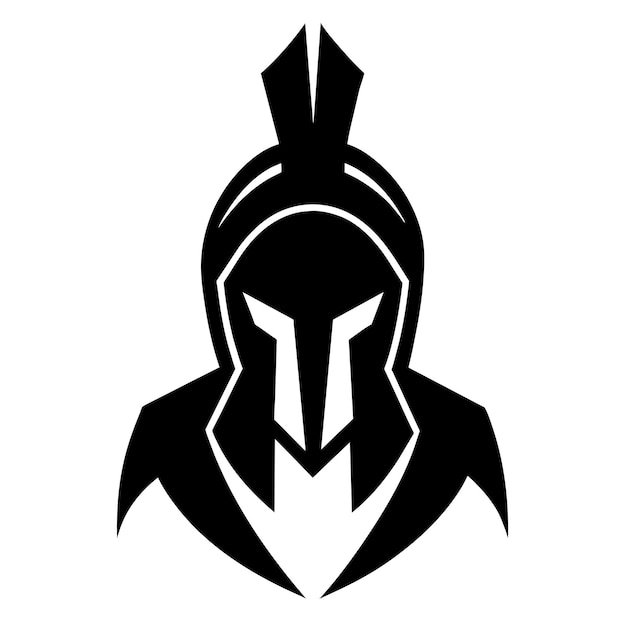 Spartan gladiator wektorowy wzór w kolorze czarnym z białym tłem