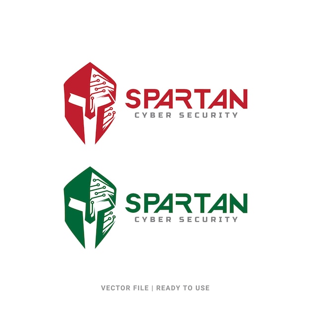 Spartan Helmet Warrior Logo Ikon Projektowania Wektora Logo Koncepcja Dla Biznesu O Bezpieczeństwie Cybernetycznym