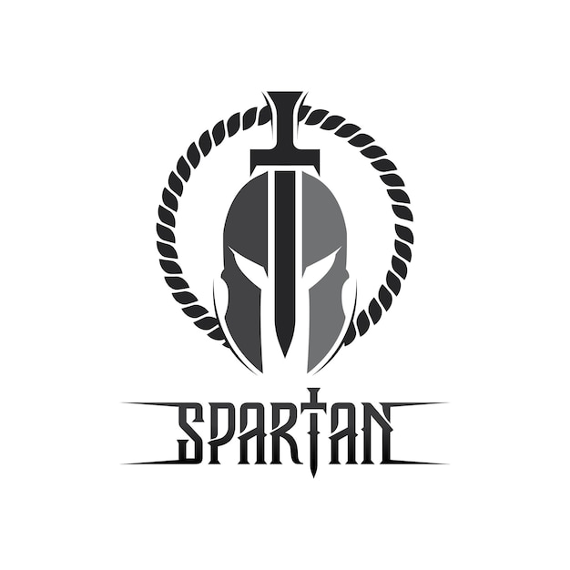 Plik wektorowy spartan i gladiator hełm ikona logo projektuje wektor