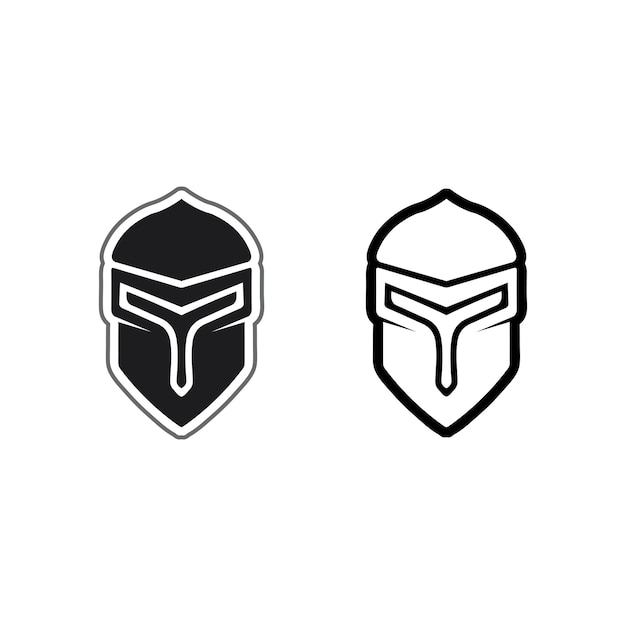 Spartan I Gladiator Hełm Ikona Logo Projektuje Wektor