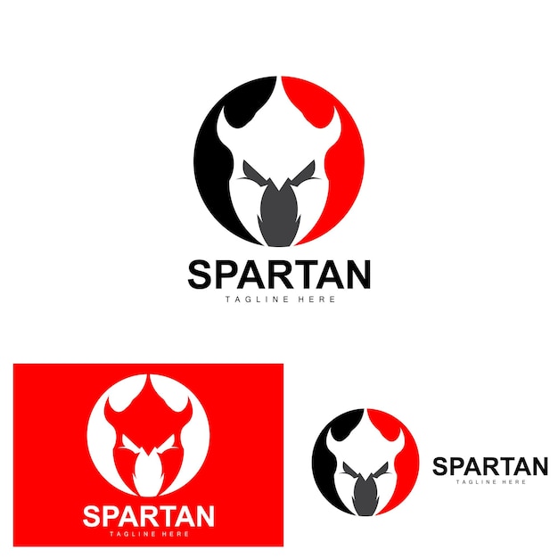 Spartan Logo Hełm Wojenny Garnitur Wektor Barbarzyńca Zbroja Ikona Viking Gym Fit Design Fitness