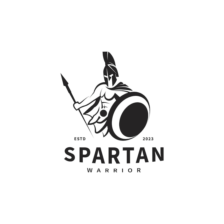 Wektor spartan trojan warrior logo design ilustracja 3