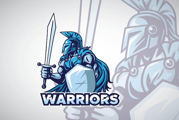 Plik wektorowy spartan warrior esports sports team logo wektor maskotka szablon projektu
