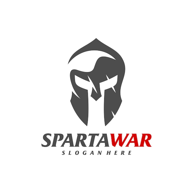 Spartan Warrior Logo Vector Spartan Helmet Logo Szablon Projektu Creative Ikona Symbol