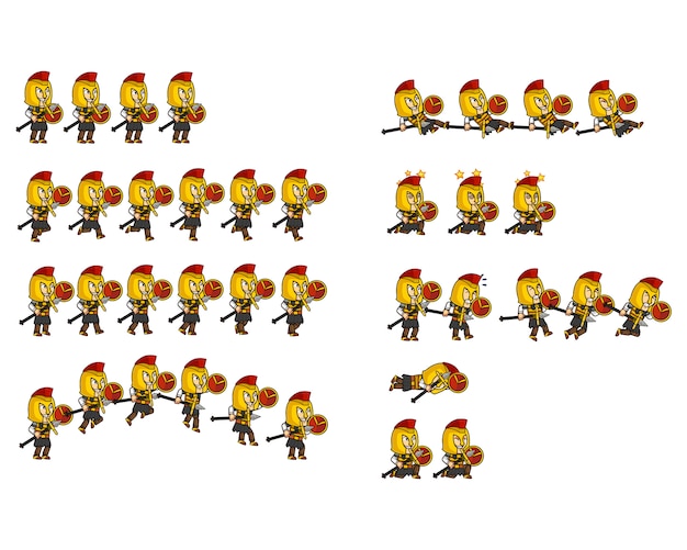 Plik wektorowy spartanin warrior cartoon character animation sprite