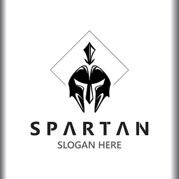 Spartański Hełm Wojownika Logo Szablon Spartański Płaski Wektor