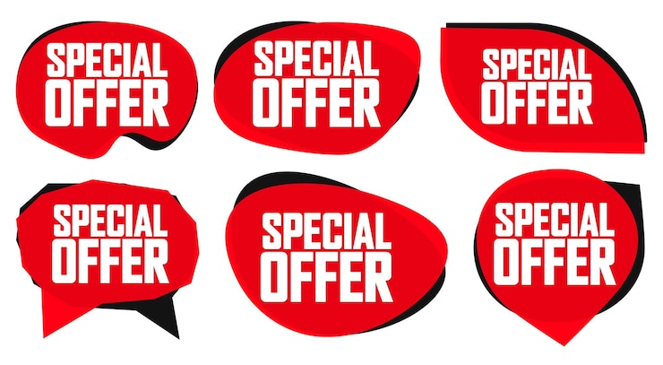 Wektor specjalna oferta czerwone banery