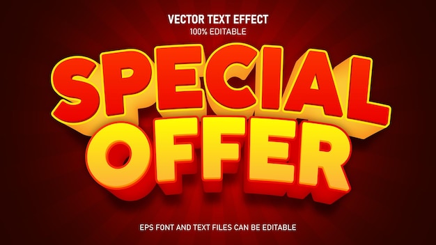 Specjalna oferta w stylu 3D nowoczesny edytowalny efekt tekstowy