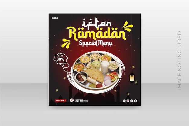 Plik wektorowy specjalne menu ramadan social media food vector szablon projektu