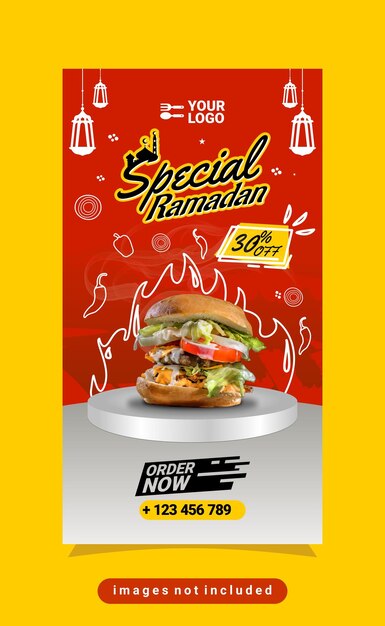 Specjalne Menu Ze Zniżkami Podczas Ramadhan Kareem Story Size Red